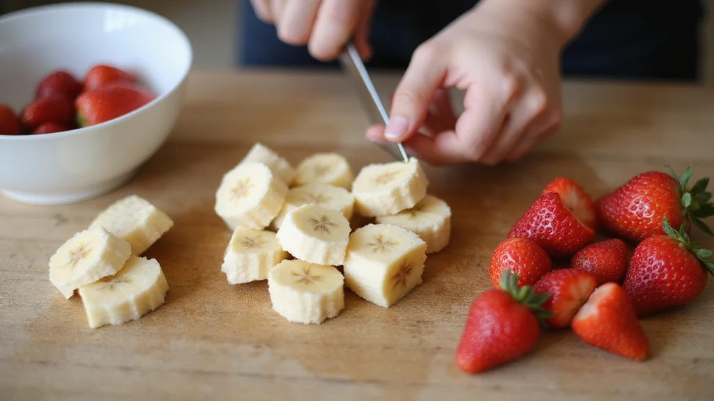 How to Make a Creamy Banana Strawberry Smoothie: Refreshing and Delicious - Step 2: Prepare the Fruit