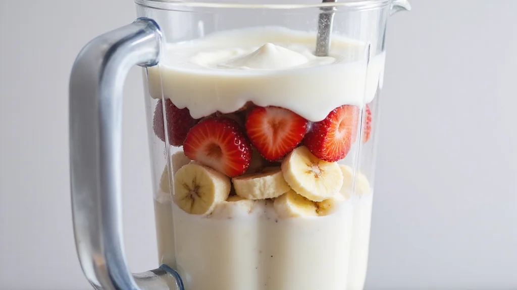 How to Make a Creamy Banana Strawberry Smoothie: Refreshing and Delicious - Step 3: Add Ingredients to Blender