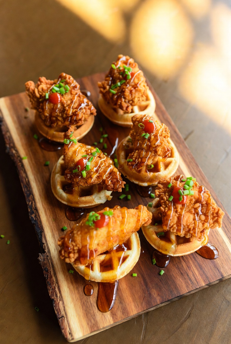 Chicken and Waffles Appetizer